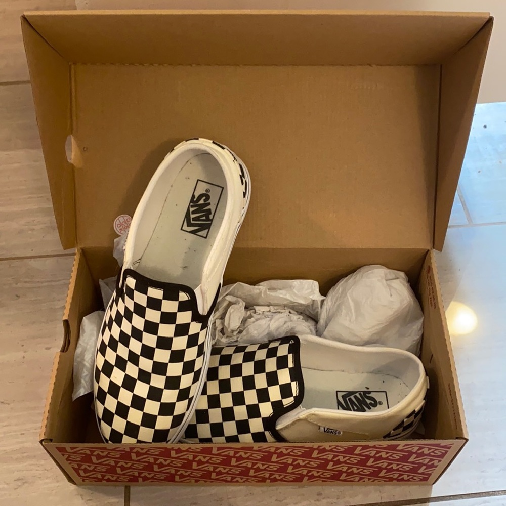 Vans - Checkerboard Platform Slip-Ons